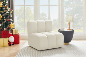 Arc Cream Velvet Straight Chair 103Cream-ST Meridian Furniture
