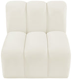 Arc Cream Velvet Straight Chair 103Cream-ST Meridian Furniture