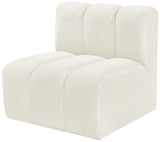 Arc Cream Velvet Straight Chair 103Cream-ST Meridian Furniture