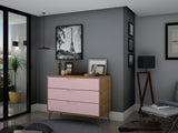 Rockefeller Dresser in Nature and Rose Pink 103GMC6 Manhattan Comfort