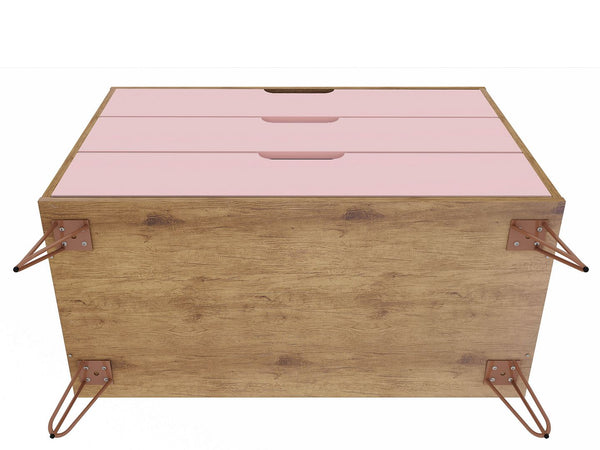 Rockefeller Dresser in Nature and Rose Pink 103GMC6 Manhattan Comfort