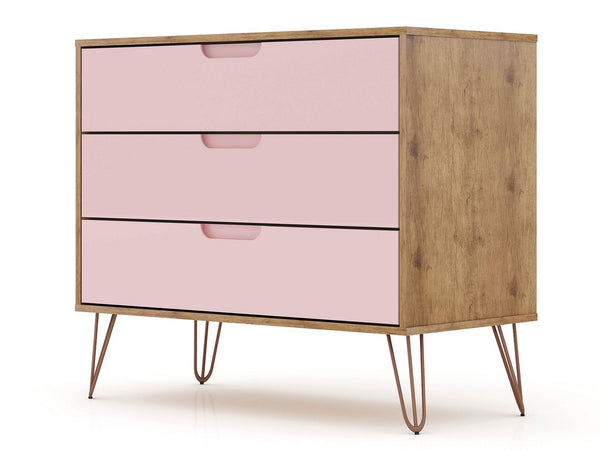 Rockefeller Dresser in Nature and Rose Pink 103GMC6 Manhattan Comfort