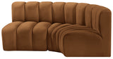 Arc Saddle Velvet Modular Sofa 103Saddle-S3A Meridian Furniture