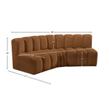 Arc Saddle Velvet Modular Sofa 103Saddle-S3B Meridian Furniture