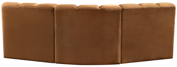 Arc Saddle Velvet Modular Sofa 103Saddle-S3B Meridian Furniture
