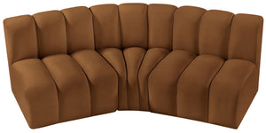 Arc Saddle Velvet Modular Sofa 103Saddle-S3B Meridian Furniture