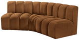 Arc Saddle Velvet Modular Sofa 103Saddle-S3B Meridian Furniture