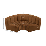 Arc Saddle Velvet Modular Sofa 103Saddle-S3C Meridian Furniture