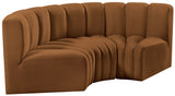 Arc Saddle Velvet Modular Sofa 103Saddle-S3C Meridian Furniture