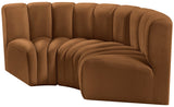 Arc Saddle Velvet Modular Sofa 103Saddle-S3C Meridian Furniture