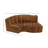 Arc Saddle Velvet Modular Sofa 103Saddle-S3D Meridian Furniture