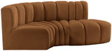 Arc Saddle Velvet Modular Sofa 103Saddle-S3D Meridian Furniture