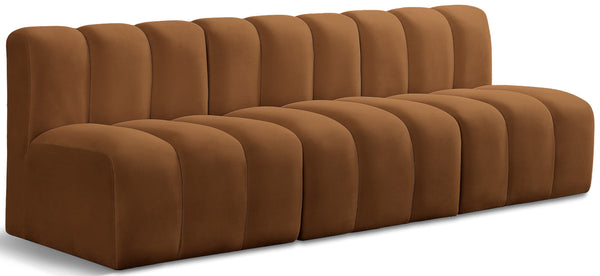 Arc Saddle Velvet Modular Sofa 103Saddle-S3F Meridian Furniture