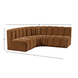 Arc Saddle Velvet Modular Sofa 103Saddle-S4B Meridian Furniture