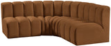 Arc Saddle Velvet Modular Sofa 103Saddle-S4B Meridian Furniture