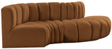 Arc Saddle Velvet Modular Sofa 103Saddle-S4D Meridian Furniture