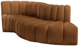 Arc Saddle Velvet Modular Sofa 103Saddle-S4D Meridian Furniture