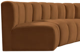 Arc Saddle Velvet Modular Sofa 103Saddle-S4D Meridian Furniture