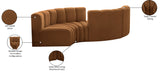 Arc Saddle Velvet Modular Sofa 103Saddle-S4F Meridian Furniture