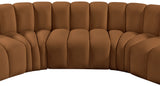 Arc Saddle Velvet Modular Sofa 103Saddle-S5A Meridian Furniture