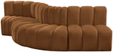 Arc Saddle Velvet Modular Sofa 103Saddle-S5B Meridian Furniture