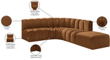 Arc Saddle Velvet Modular Sofa 103Saddle-S5C Meridian Furniture