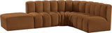 Arc Saddle Velvet Modular Sofa 103Saddle-S5C Meridian Furniture