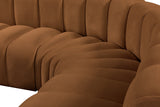 Arc Saddle Velvet Modular Sofa 103Saddle-S5C Meridian Furniture