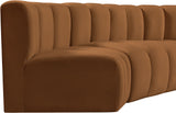 Arc Saddle Velvet Modular Sofa 103Saddle-S5C Meridian Furniture