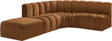 Arc Saddle Velvet Modular Sofa 103Saddle-S5C Meridian Furniture