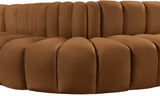 Arc Saddle Velvet Modular Sofa 103Saddle-S6A Meridian Furniture