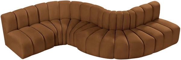 Arc Saddle Velvet Modular Sofa 103Saddle-S6A Meridian Furniture