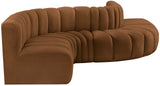 Arc Saddle Velvet Modular Sofa 103Saddle-S6A Meridian Furniture