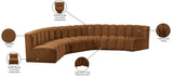 Arc Saddle Velvet Modular Sofa 103Saddle-S6B Meridian Furniture