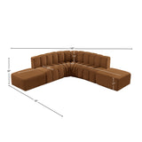 Arc Saddle Velvet Modular Sofa 103Saddle-S6C Meridian Furniture