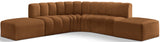 Arc Saddle Velvet Modular Sofa 103Saddle-S6C Meridian Furniture