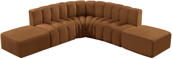 Arc Saddle Velvet Modular Sofa 103Saddle-S6C Meridian Furniture