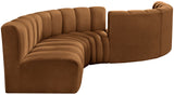 Arc Saddle Velvet Modular Sofa 103Saddle-S6D Meridian Furniture