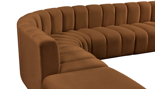 Arc Saddle Velvet Modular Sofa 103Saddle-S7A Meridian Furniture