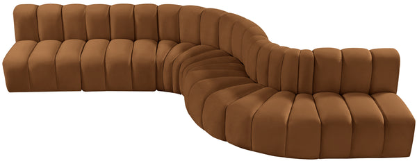 Arc Saddle Velvet Modular Sofa 103Saddle-S7C Meridian Furniture