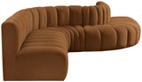 Arc Saddle Velvet Modular Sofa 103Saddle-S7C Meridian Furniture