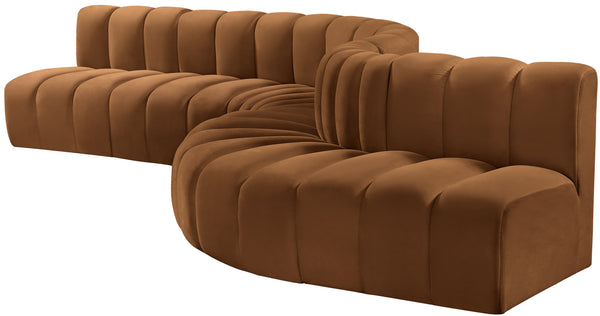Arc Saddle Velvet Modular Sofa 103Saddle-S7C Meridian Furniture