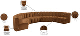 Arc Saddle Velvet Modular Sofa 103Saddle-S8B Meridian Furniture