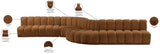 Arc Saddle Velvet Modular Sofa 103Saddle-S8C Meridian Furniture