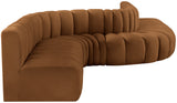 Arc Saddle Velvet Modular Sofa 103Saddle-S8C Meridian Furniture