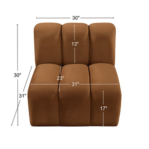 Arc Saddle Velvet Straight Chair 103Saddle-ST Meridian Furniture