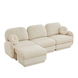 English Elm 105" Chenille Cloud Sofa Deep Seat Three Seater with Quilted Back for Living Room W714S01751