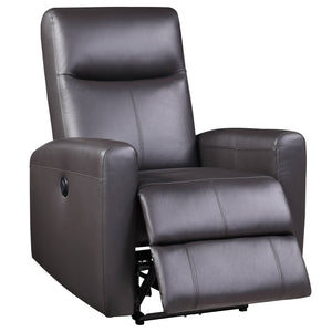 English Elm Brown Power Recliner Contemporary Top-Grain Leather Recliner with Power Motion, Pocket Coil Comfort, Tight Tailored Look B062P184510