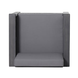 English Elm Christopher Knight Home® - Acacia Outdoor Loveseat and Chat Set with Water-Resistant Cushions, Shutter Slat Design, Dark Gray 70692.00DGRY-2_70844.00DGRY