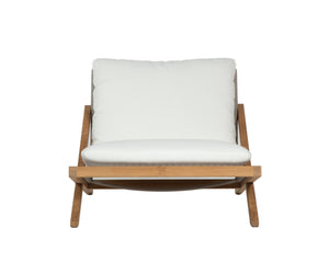 Sunpan Bari Lounge Chair - Timeless Outdoor Seating with Durable Teak and Weather-Resistant Design Natural / Stinson White